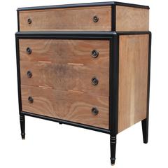 Stunning Two Tone Bleached and Black Modern Chest with Brass Handles