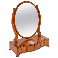 Fine Georgian Satinwood Oval Dressing Mirror