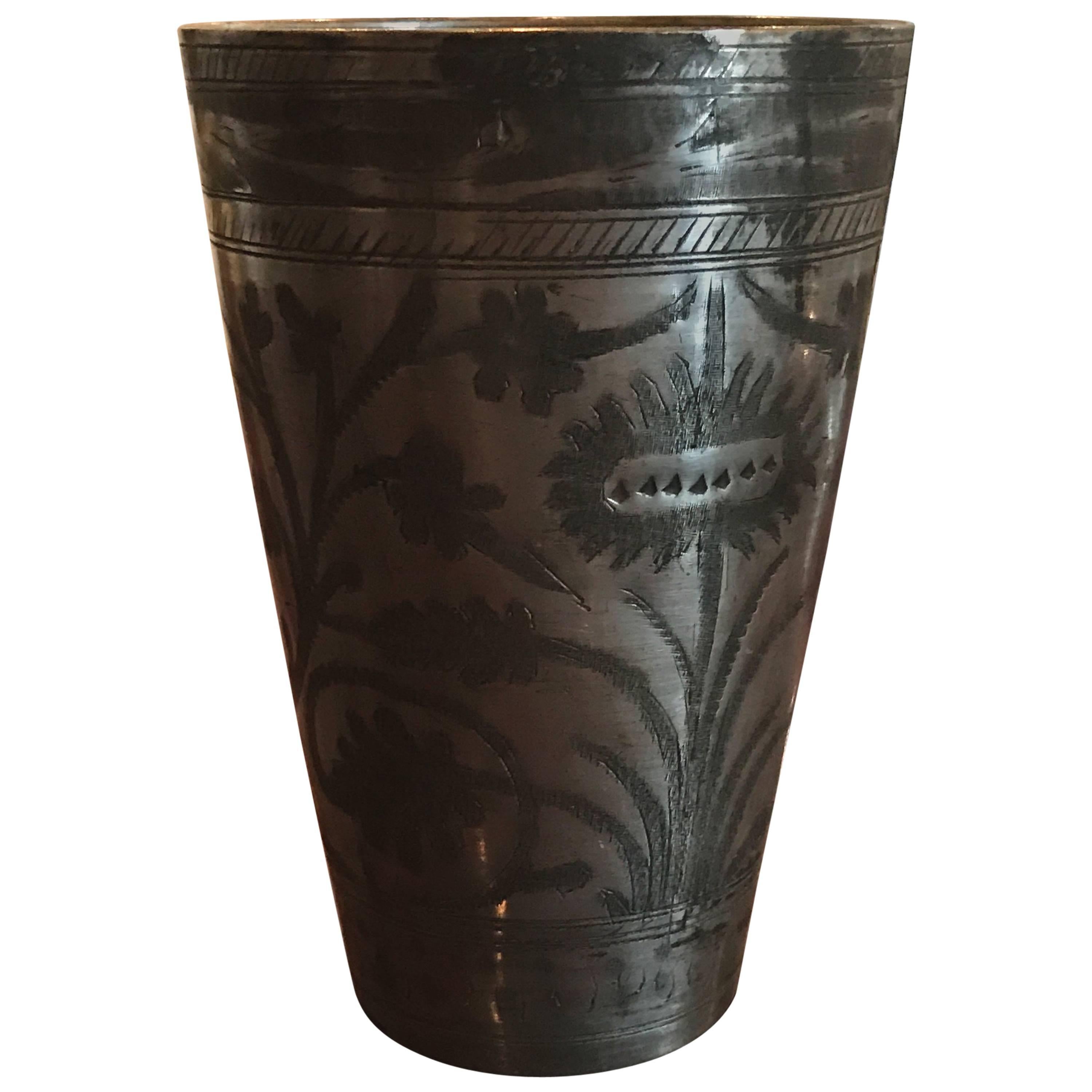 Handmade Antique Silver Cup Medium