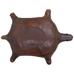 Vintage Abercrombie Leather Tortoise Footstool