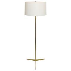 Modernist Brass Floor Lamp in the Style of Paul McCobb
