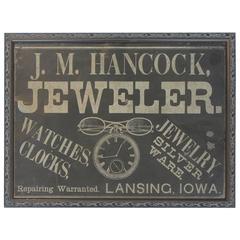 Antique 1900s Advertising Tin Sign "Jeweler"