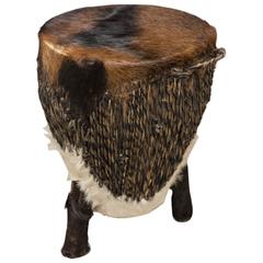 African Hide Side Table