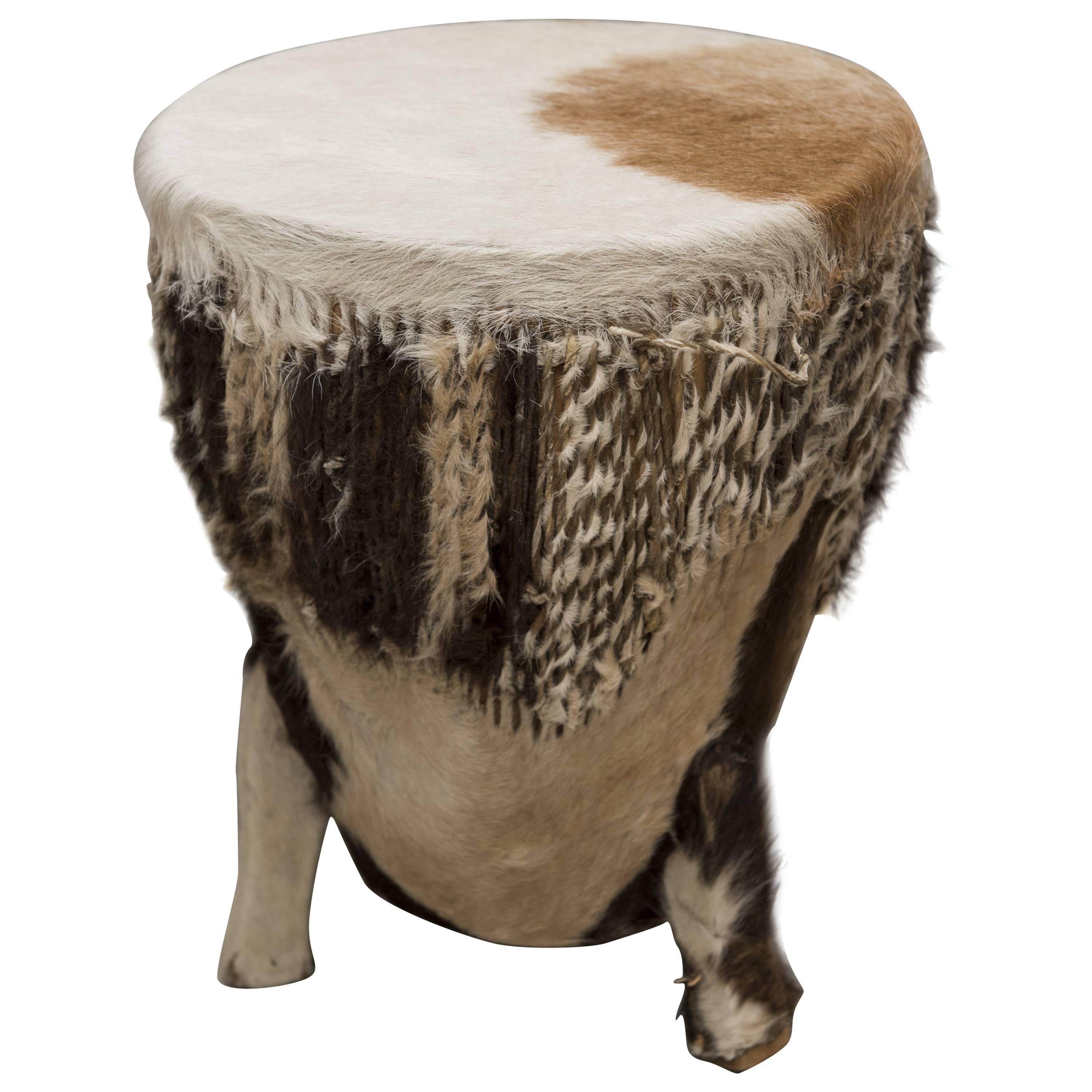 African Hide Side Table