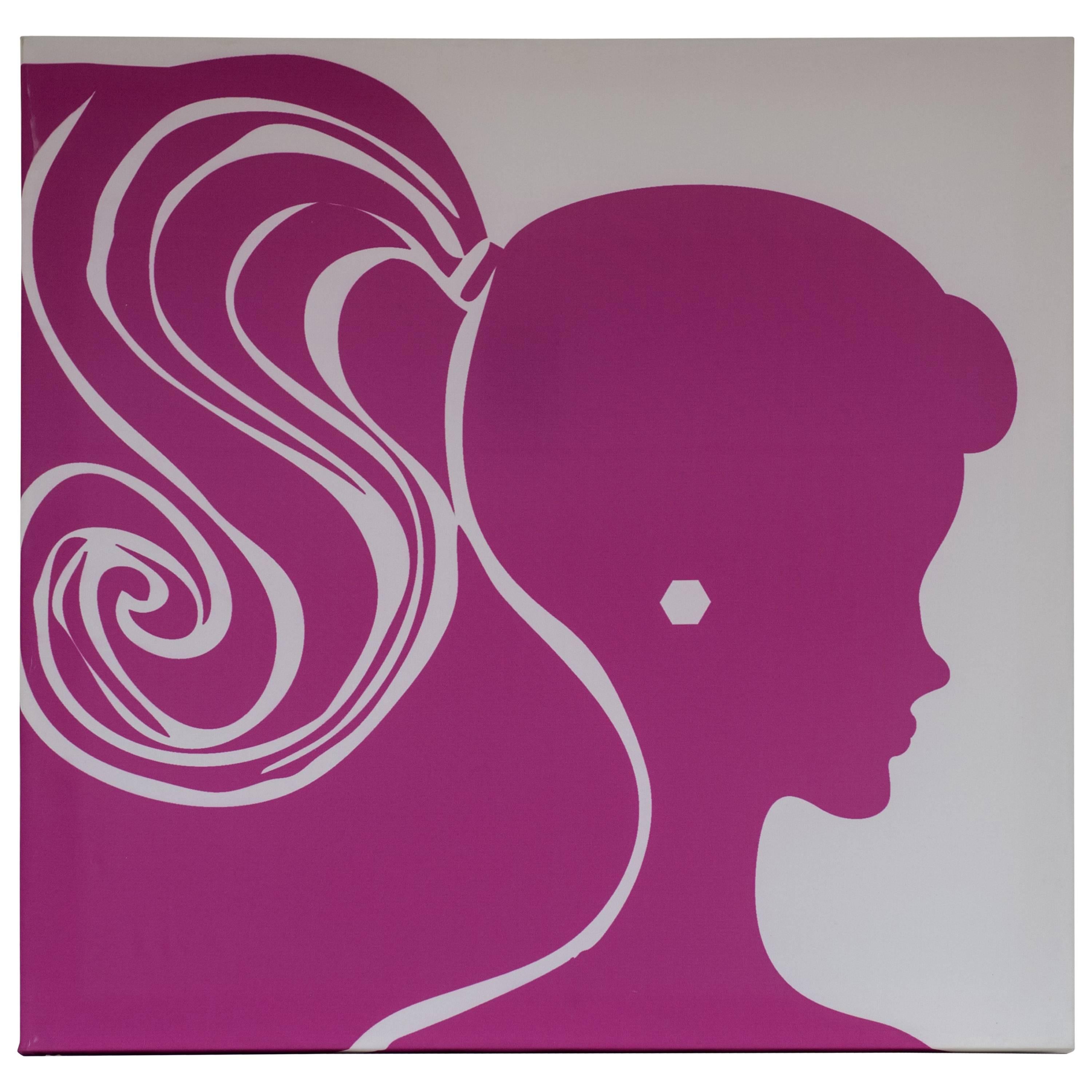 Barbie Inspired Silk Screen in Magenta For Sale