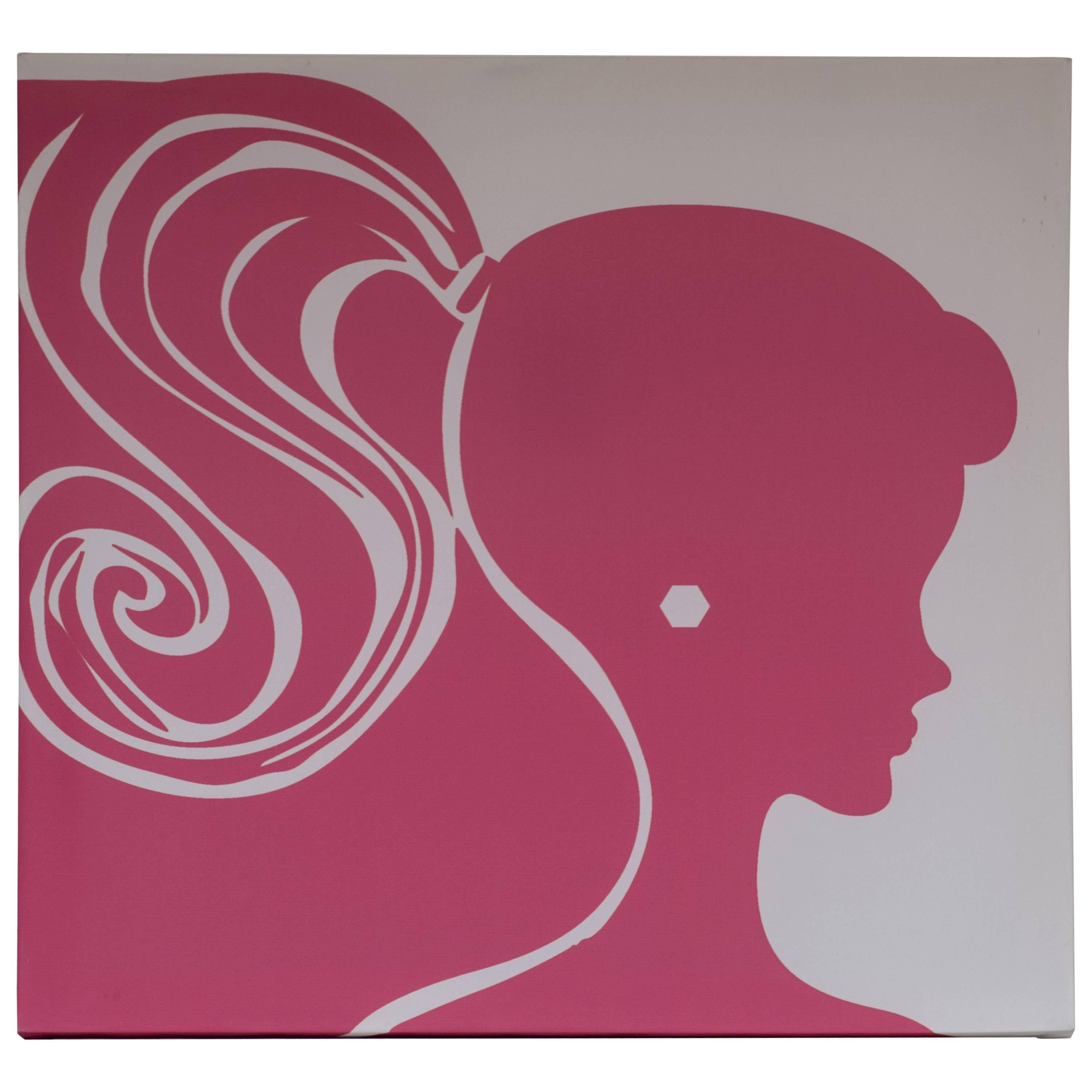 Barbie Inspired Silk Screen in Pink For Sale
