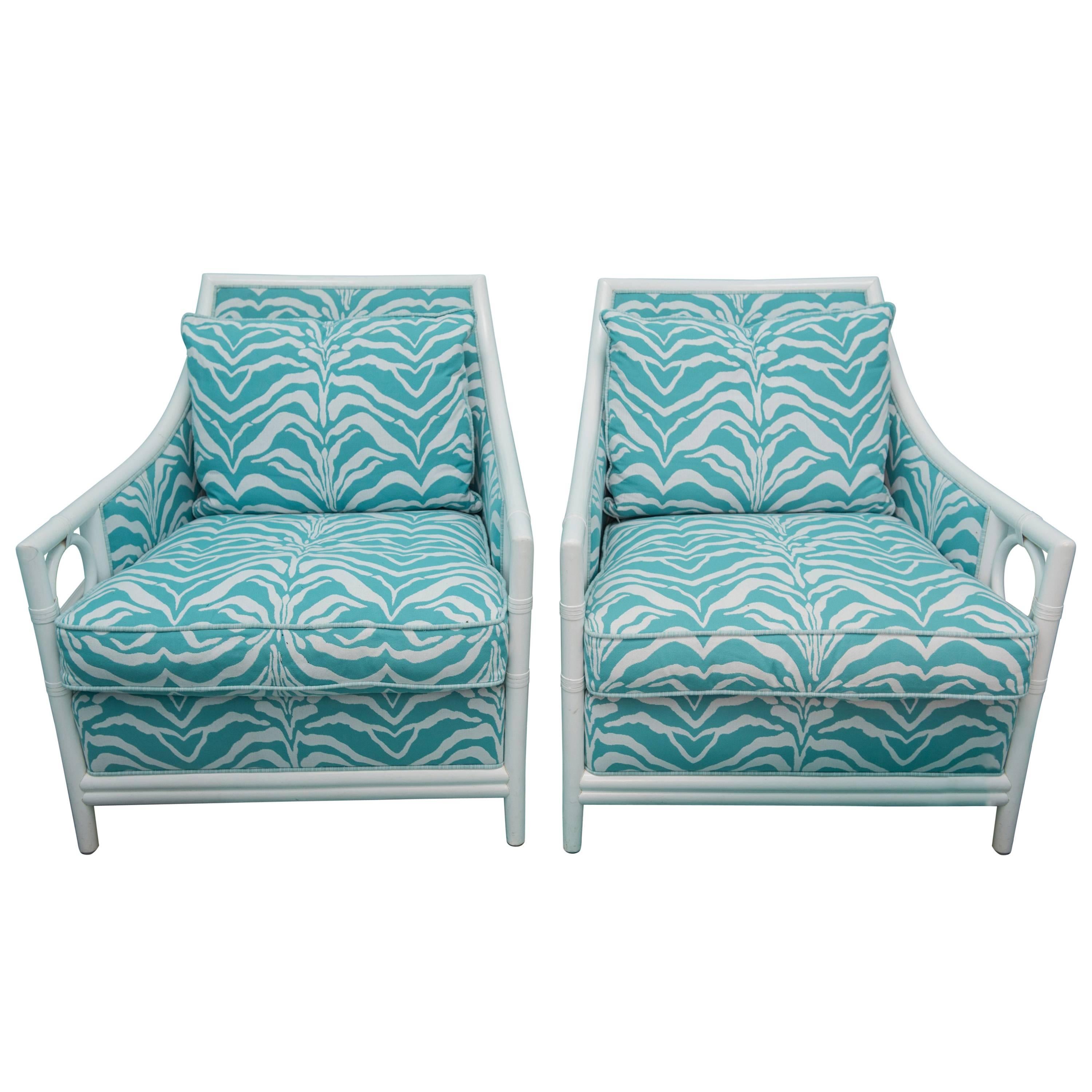 Pair of McGuire Armchairs For Sale