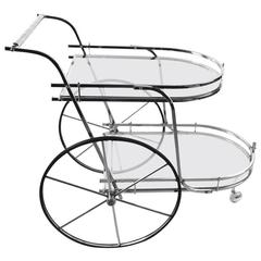 Chrome and Glass Serving Bar Cart 6