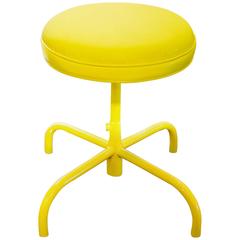Vintage Counter Stool in Electric Yellow, circa 1960s