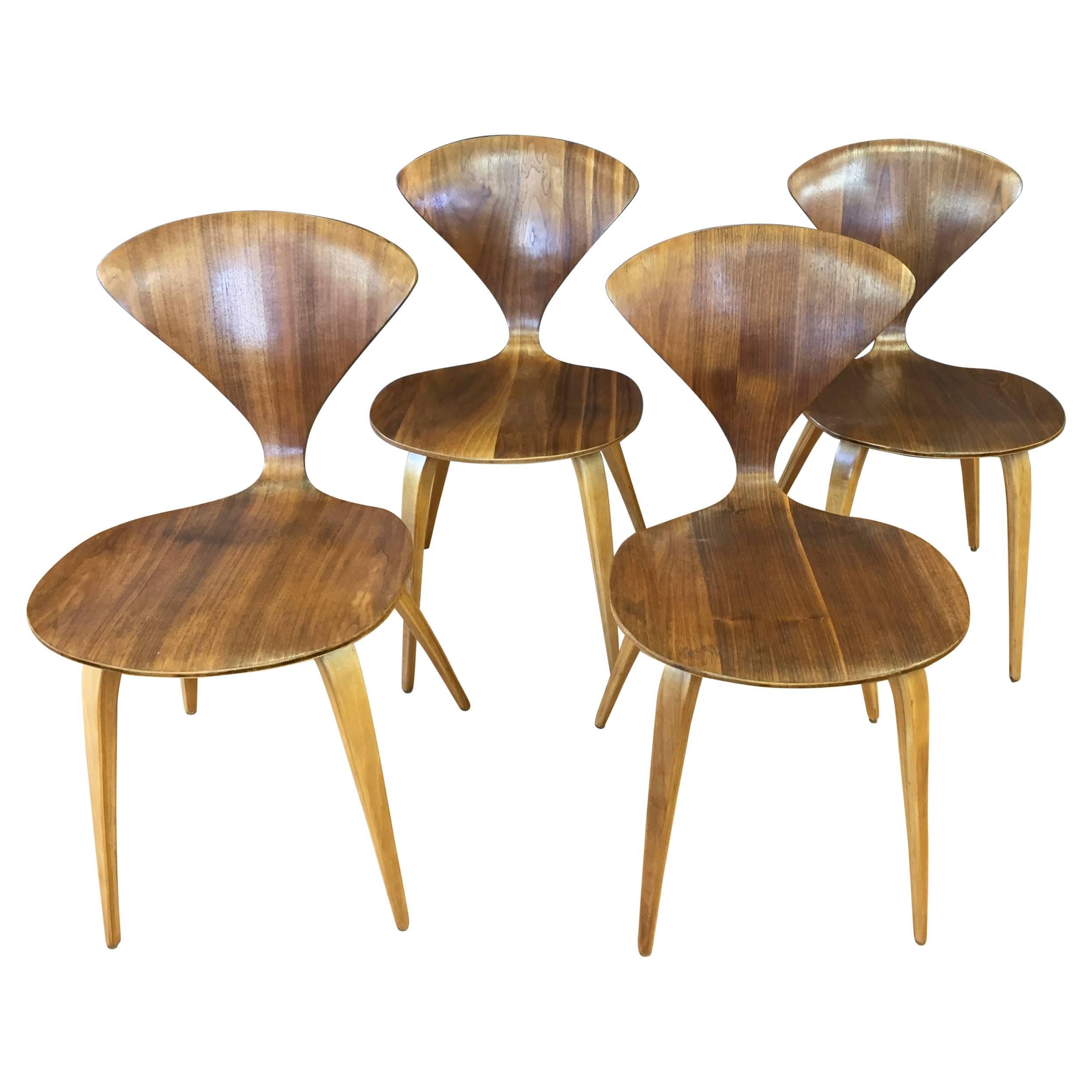 Set of Four Vintage Cherner Side Chairs for Plycraft