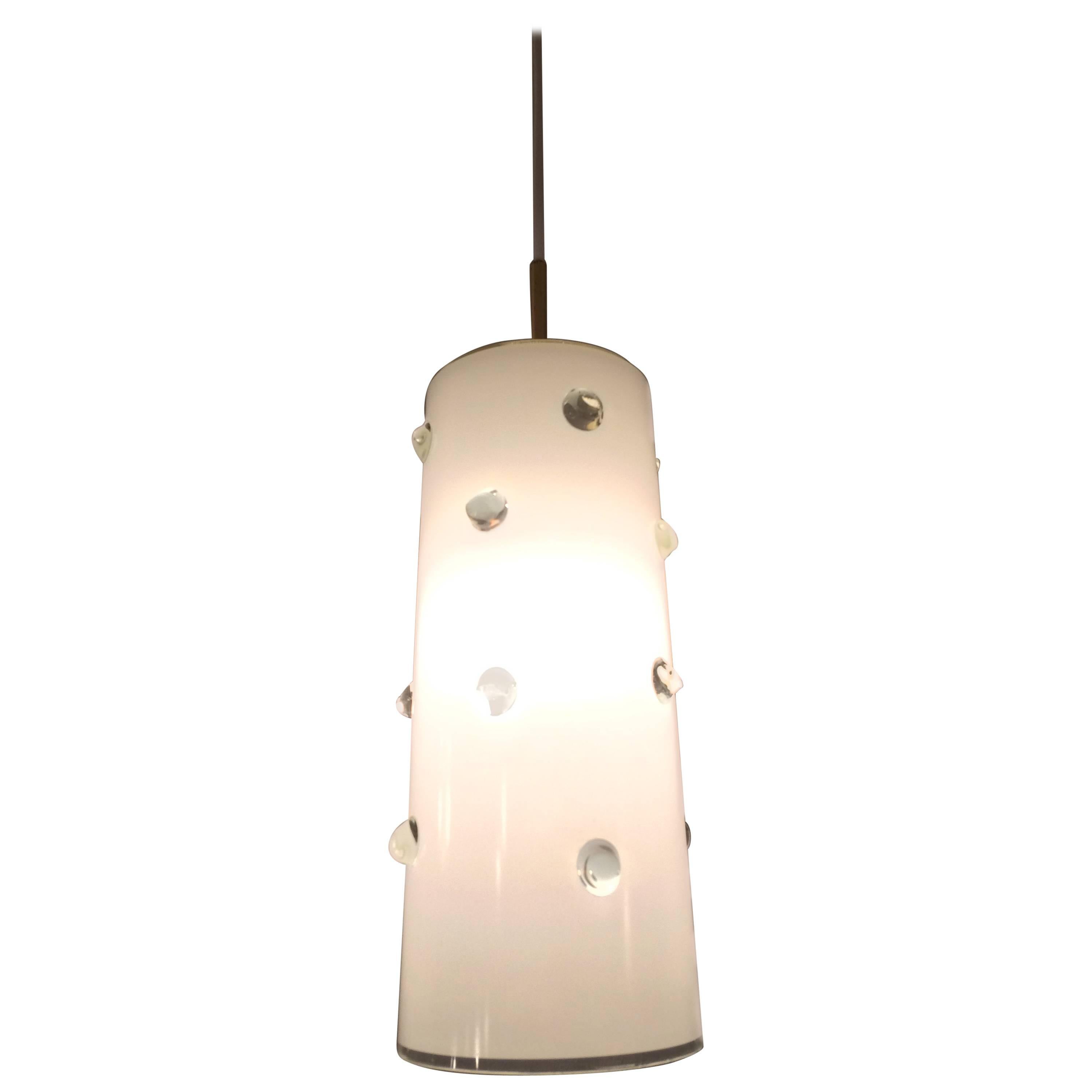 Vistosi Glass and Brass Pendant Lamp For Sale