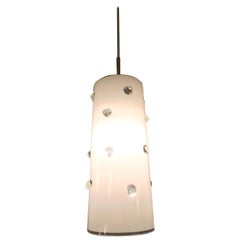 Vintage Vistosi Glass and Brass Pendant Lamp