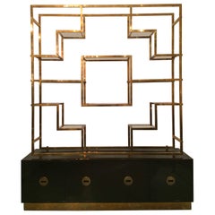 Monumental Signed Brass Shelf by Romeo Rega