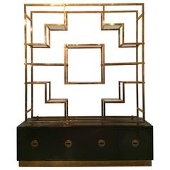 Monumental Signed Brass Shelf by Romeo Rega 12