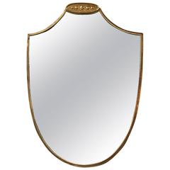 Italian Brass Shield Mirror 1