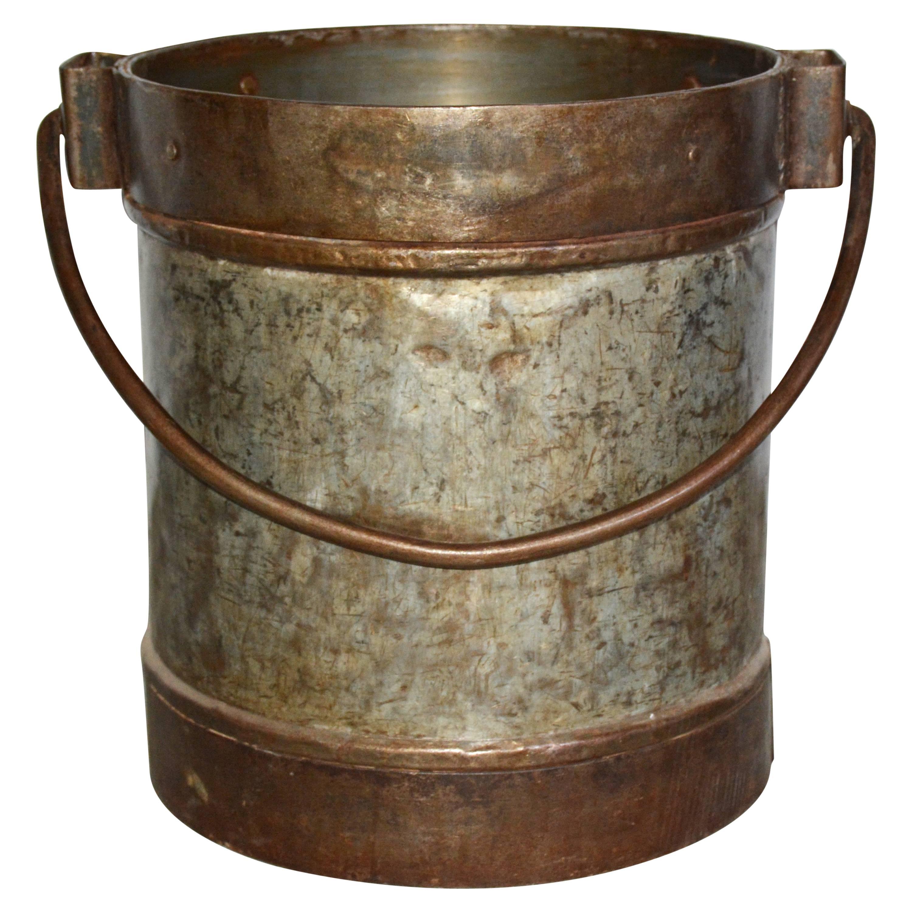 Antique Industrial Metal Bucket Table Base For Sale