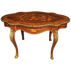 Antique French Empire Shaped Coffee Table, 1880