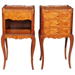 French Antique Empire Bedside Cabinets Kingwood Nightstands, 1930