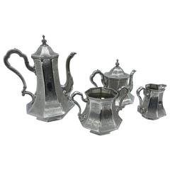 Art Nouveau Engraved Tea Service Made by Skinner & Co. in, circa 1890 3