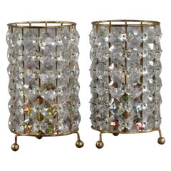Charming Pair of Crystal Glass Table Lamps by Bakalowits & Söhne, 1950
