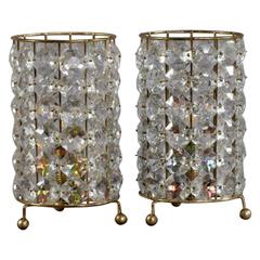 Charming Pair of Crystal Glass Table Lamps by Bakalowits & Söhne, 1950 9