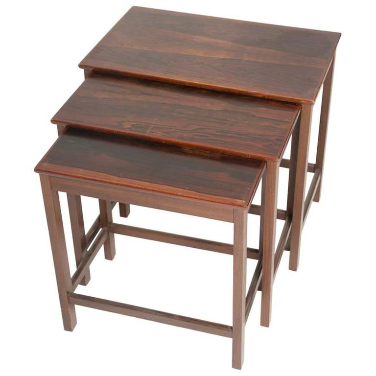 Danish Rosewood Nesting Tables For Sale at 1stdibs
