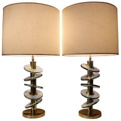 "Saturn" Brass Table Lamps