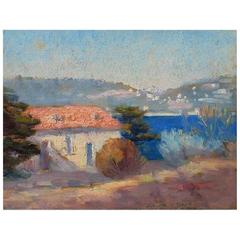 William Silva, a Blue Day, France, 1923, Oil on Canvas Board, Signed