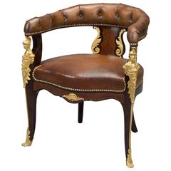 Louis XV Style Gilt Bronze-Mounted Kingwood Desk Chair 5
