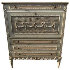 French Antique Original Painted Tallboy Chest Drawers