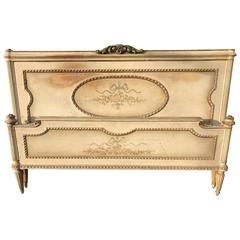 French Antique Original Painted King-Size Bed 11