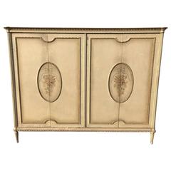 French Antique Original Painted Four-Door Armoire 6