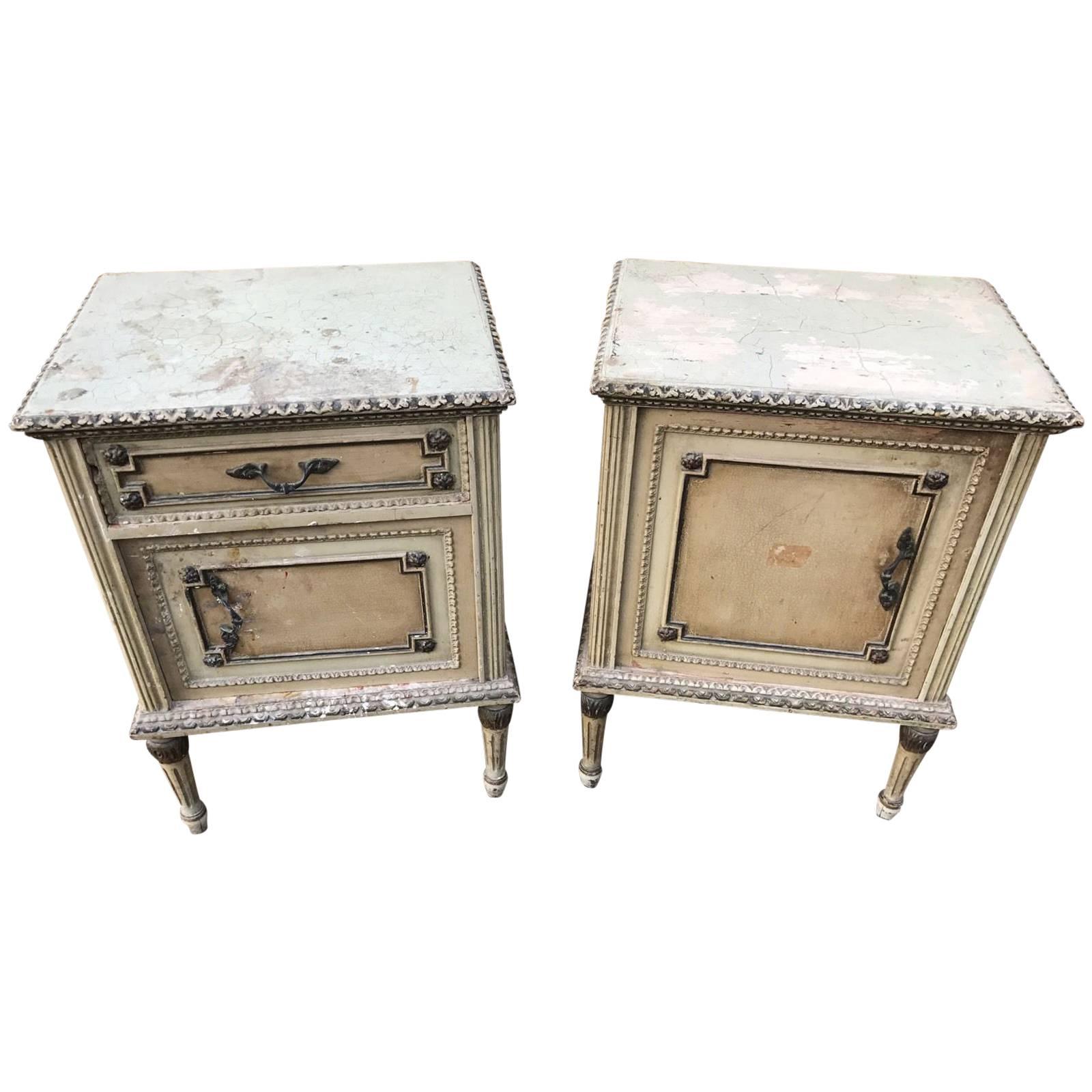 Pair of French Antique Bedside Tables