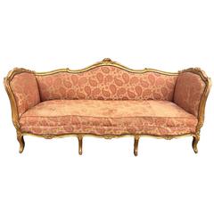 Rare, Antique and Vintage French Rococo Saloon, Gilt Gold Sofa