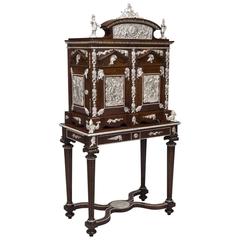 Napoléon III Empire Revival Oak Cigar Cabinet-on-Stand 4
