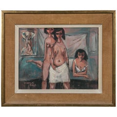 Original Nicholas Takis Nude Erotic 1940s Painting