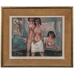 Original Nicholas Takis Nude Erotic 1940s Painting