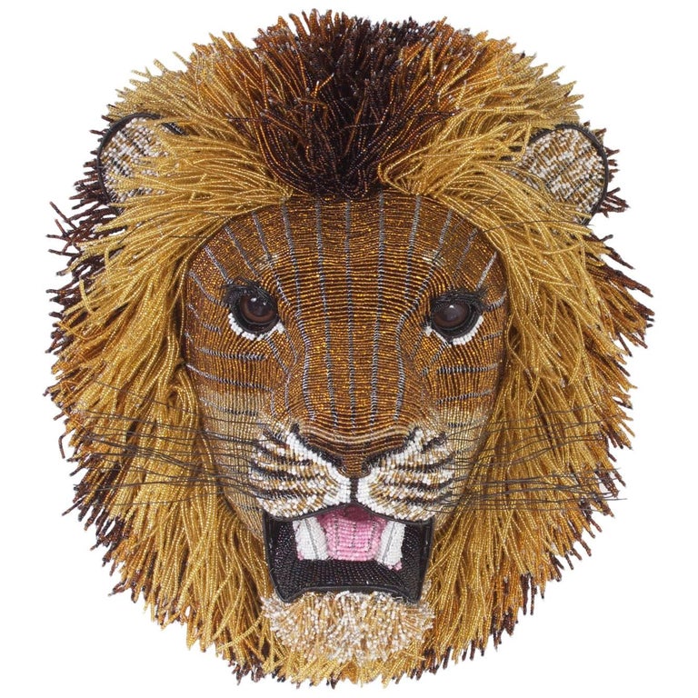 South African Beaded Lion Head For Sale at 1stdibs