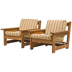 Pair of Scandinavian Architectural Lounge Chairs
