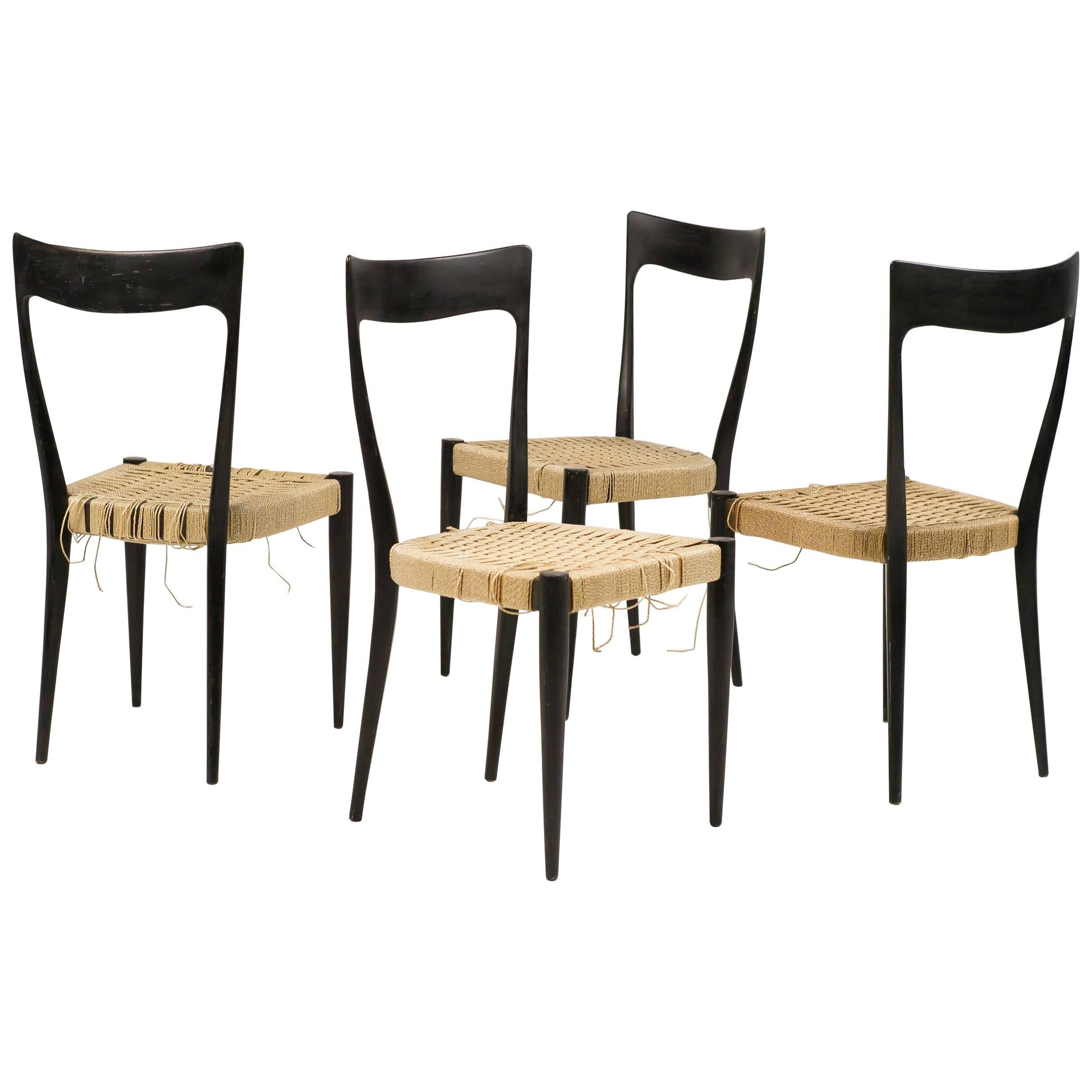Elegant Set of Mid-Century Modern Italian Dining Chairs