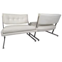 Pair of Harvey Probber Chrome and Vinyl Slipper Style Lounge Chairs 7