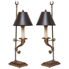 Pair of Vintage Chapman Brass and Tole Lamps