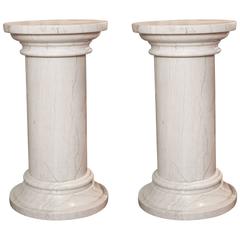 Pair of Neoclassical Marble Pedestals
