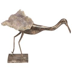 Brazilian Silver and Amethyst Bird Sculpture 8