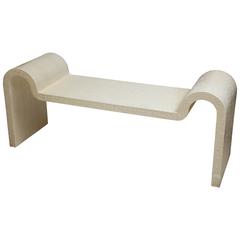 Karl Springer Embossed Crocodile Leather Bench 11