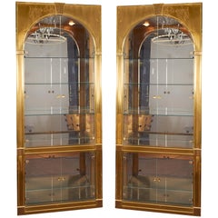 Pair of Mastercraft Palladian Style Vitrines in Brass