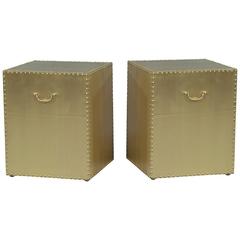 Brass Cube Side Tables