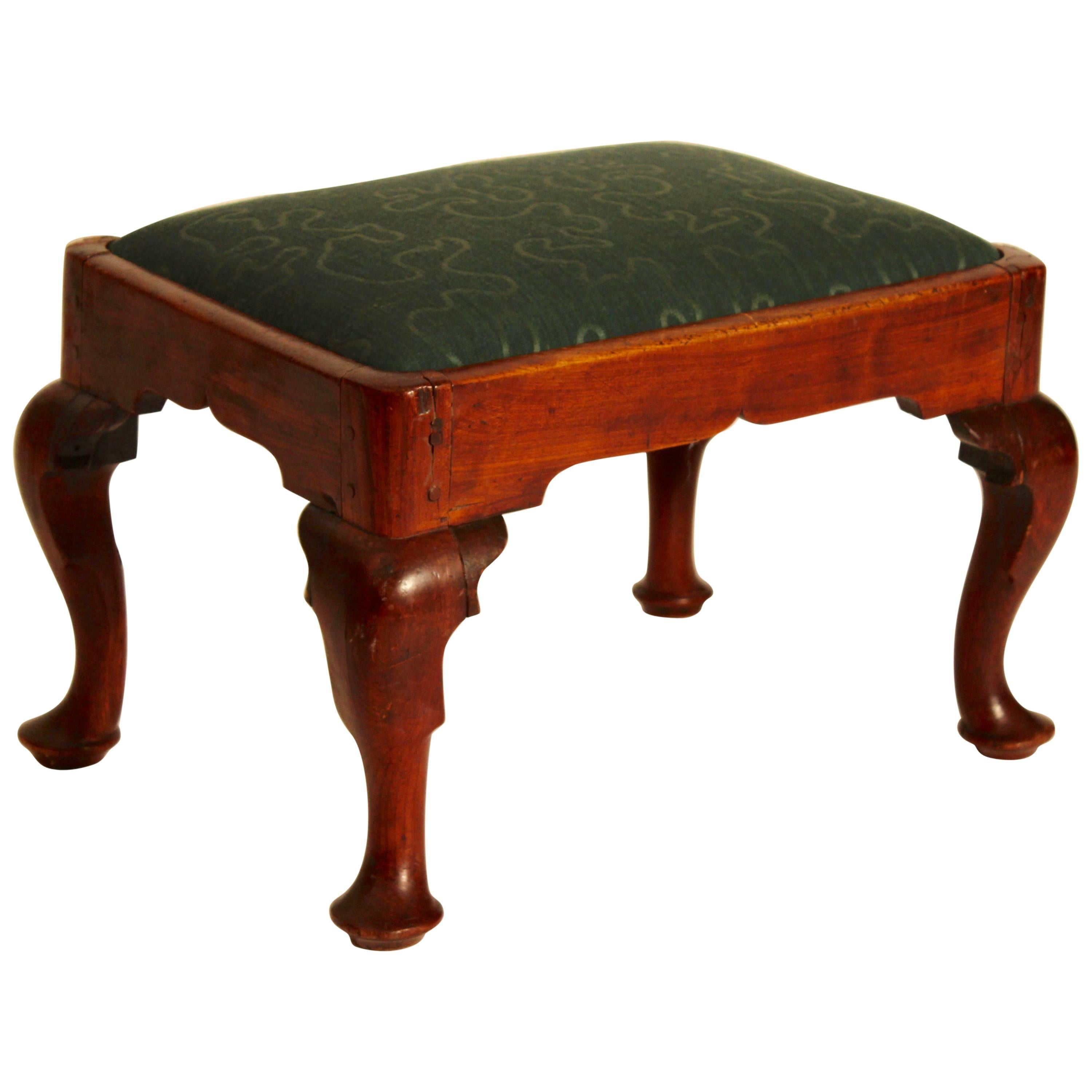 Diminutive Cherry Queen Anne Foot Stool For Sale