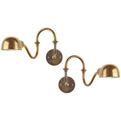 Pair of Brass Lp15 Tromba Sconces by Luigi Caccia Dominioni