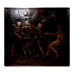 Plaque de cheminée en fonte française du XVIIIe siècle